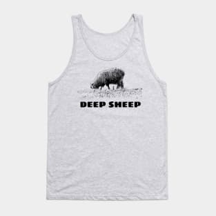 Cool Sheep Illustration Hipster Animal Lover Cool Vegetarian Vegan T-Shirts Tank Top